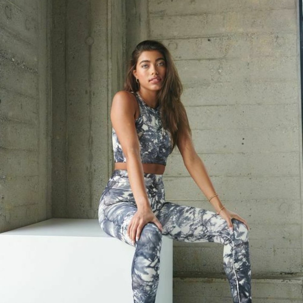 NWT  NUX Active One By One Legging CD  "Cream/Black"